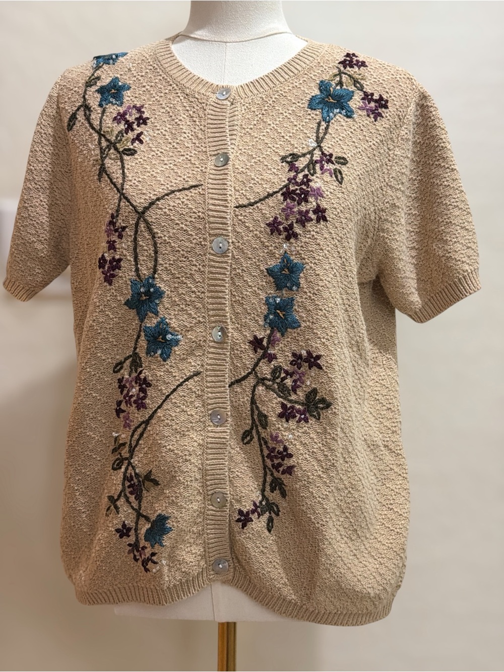 Adeline Alfred Dunner Grandmacore Cottagecore Floral Cardigan M